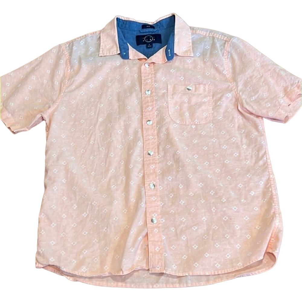 Eventide Short Sleeve Button Down Slim Fit Shirt - Large